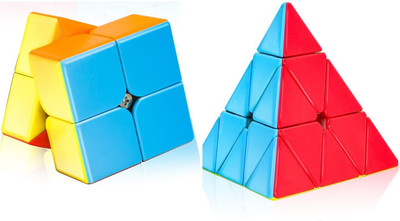 HASTiKA Cube Combo Set of 2x2 Pyraminx Pyramid Triangle High Speed(2 Pieces)