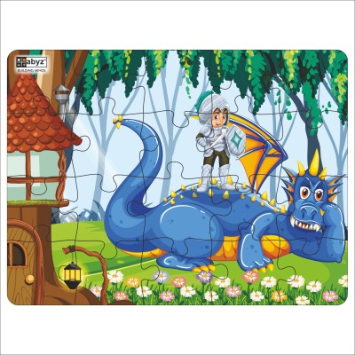 ABYZ RIDING DINOSAUR Wooden Jumbo Floor Puzzle- Ages 3 and Above(20 Pieces)