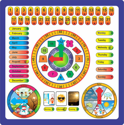 jeniry Wooden Clock/Calendar Puzzle Games & Learning Educational Board for Kids(1 Pieces)