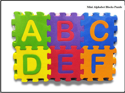 MGT CREATION Mini ABCD Alphabet Blocks Puzzle Foam Mat for Kids 1pc dg fg(36 Pieces)