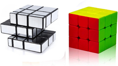 D ETERNAL Cube 3x3 and Silver Mirror Magic Cube Combo(2 Pieces)