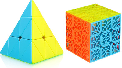 Authfort New DNA 3 x 3 x 3 Magic Cube & Pyramid Stickerless puzzle pack of 2(2 Pieces)