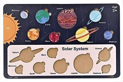 Fiddlys Color Solar System Wooden Puzzle for Kids, Educational STM Toy(1 Pieces)