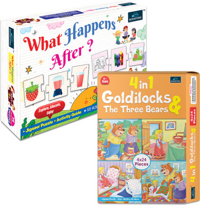 BOOKFORD 4 in 1 Goldilocks & What Happens After – A Thought-Provoking Puzzle(138 Pieces)