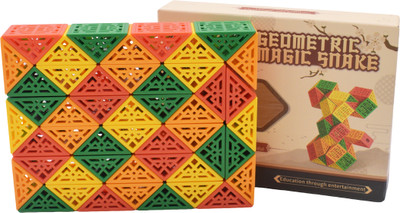 Kiditos Geometric Magic Snake Cube Twisty Puzzle Toys (48 Blocks), Age 6 Years & Up(1 Pieces)