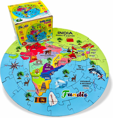 FUNDIO India Map Puzzles for kids india map puzzle game(48 Pieces)