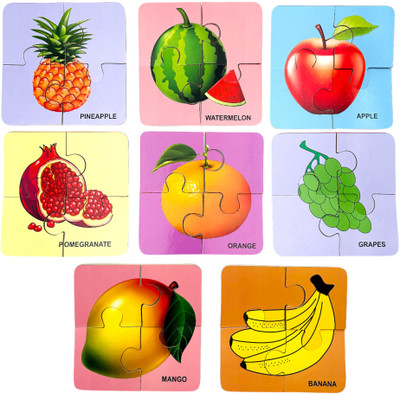 Nugacart FRUIT Jigsaw Puzzles Challenging Educational Brain Booster Games | 2 Yrs & Above(8 Pieces)