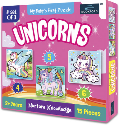 BOOKFORD My Baby'S First Unicorn Jigsaw Puzzle Game & Fun and Learning(15 Pieces)