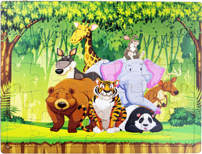 Craftick Jungle Kingdom theme Tangled Brain Teaser Puzzle for Kids(35 Pieces)