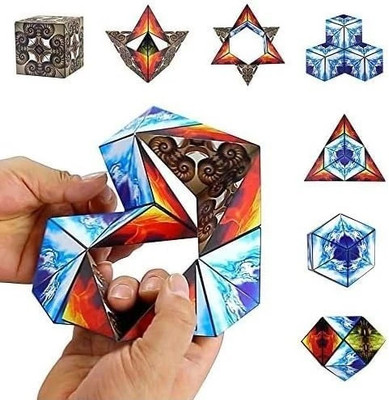 Space Age 3D Magnetic Cube Puzzle Infinity Shifting Box Transforms into 70+ Shapes(1 Pieces)