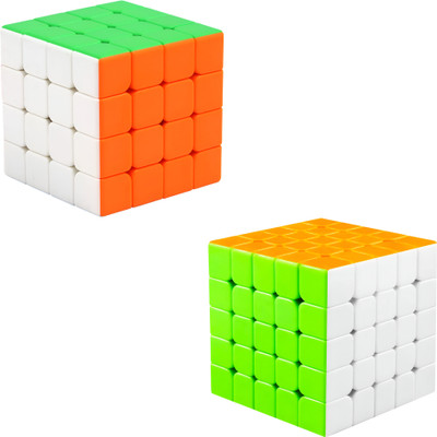 AZEENA Magic High Speed Stickerless Cube Combo Set of 4x4 & 5x5| Kids and Adults rubiks(2 Pieces)