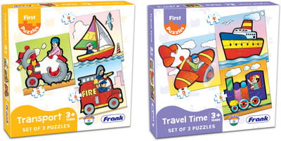 Frank First Puzzle Combo 7 (Transport & Travel Time)- 6 puzzles for 3 yrs+(2 Pieces)