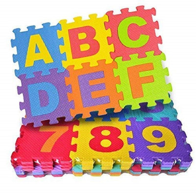 ShopiMoz Alphabet and Number Mini Puzzle Mat for Kids Learning & Fun Purpose(36 Pieces)
