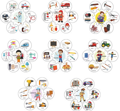 zokato Our Helpers Jigsaw Puzzle Jigsaw Combo of 8 Different Helpers(8 Pieces)