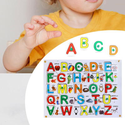 TOYVISION 2025 New Wooden Alphabets Puzzle Board Toy, Educational Learning Toy(1 Pieces)