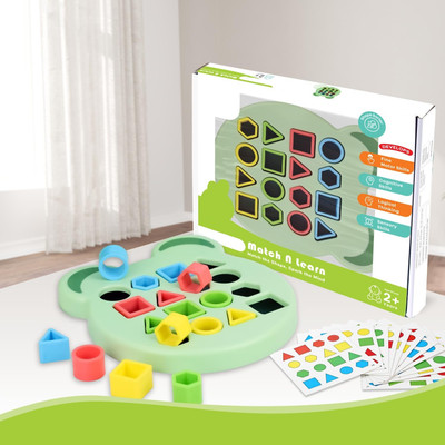 galleyway Matching Game Toy 12 Activity Cards Kids Color & Geometric Shapes Puzzle (Multi)(1 Pieces)