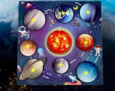 BUY SURETY Wooden Space Planet Puzzles Solar System Planets Universe Science Learning Toy(1 Pieces)