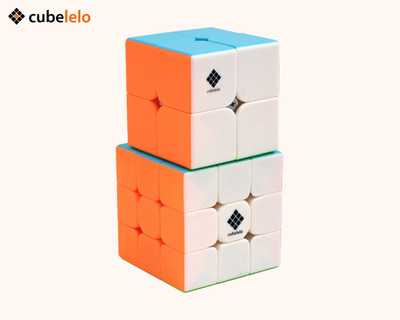 Cubelelo Drift 2x2 & 3x3 Cube Combo (Stickerless) Speedcube Highspeed Magic Cube Puzzle(2 Pieces)
