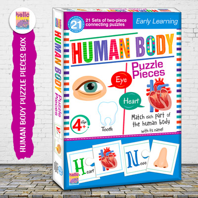HELLO FRIEND Human Body Puzzle Connecting 2-piece (Set of 21 pcs) for Childrens- Ages 4+(21 Pieces)