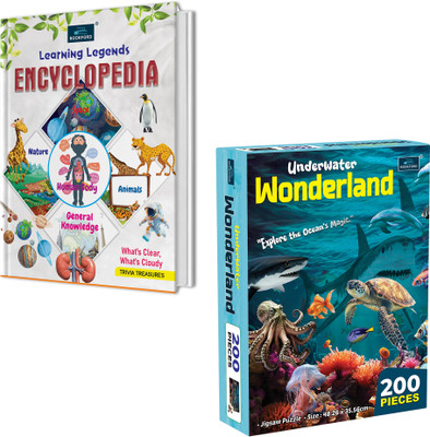 BOOKFORD Encyclopedia + Underwater Wonderland Puzzle – Dive Into Fun Learning(200 Pieces)