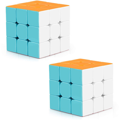 pari pari Speed Cube Stickerless 3x3 Magic Cube combo set(2 Pieces)