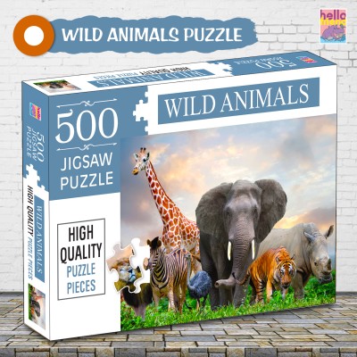 HELLO FRIEND Wild Animals 500-Piece Jigsaw Puzzles for Kids and Childrens – Ages 9+(500 Pieces)