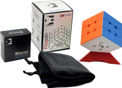 D ETERNAL Magnity Pro 3M Cubic Cube 3x3 Magnetic Stickerless Magic Speed Cube Puzzle Game(1 Pieces)