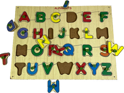ELEXN Wooden Educational Crative learning A To Z English Alphabets Board Puzzle(27 Pieces)