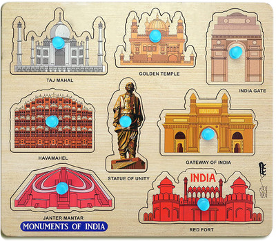 Appster India Monuments Wooden Puzzle Toy Jigsaw Learning Educational Puzzles Board Game(1 Pieces)