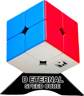 D ETERNAL Cube 2x2 High Speed Stickerless Magic Cubes Puzzle Game Toy With Free Cube Stand(1 Pieces)