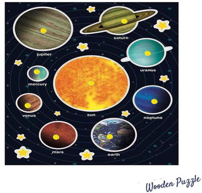BUY SURETY Wooden Solar System Model Science Toys Puzzle Board With All Planet Outer Space(1 Pieces)
