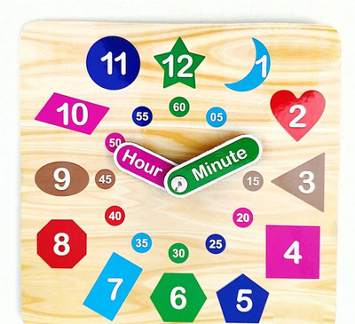 Childgossip New Kids Toy Wooden Watch Time Learning Clock with Hours and Minutes(1 Pieces)