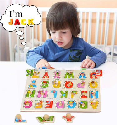 Plus Shine Wooden English Alphabets Learning Educational Board A to Z Alphabets Puzzle Toy(1 Pieces)