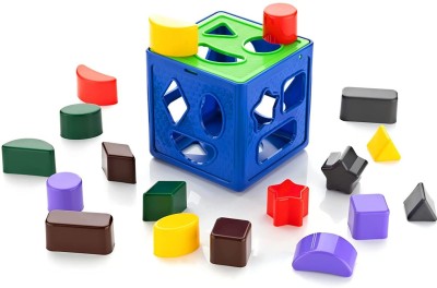 thriftkart Ludo Shape Sorting Cube with 18 Shapes Different Color Kids Activity Toys- 19 Pc(Multicolor)