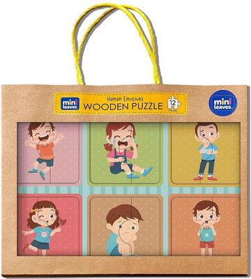 Minileaves Wooden Puzzle: Emotions My First Puzzle | Beginner Puzzle(12 Pieces)