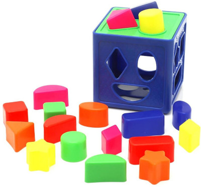 Bloombec Shape Sorting Cube with 18 Shapes and Different Colors, Baby, Kids Activity Toys(18 Pieces)
