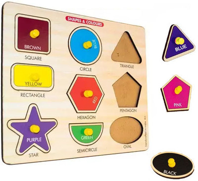 HIGHSEAS Learn Early Geomatric Shapes Matching Toys Sorting Game Stacking Blocks Puzzles(1 Pieces)