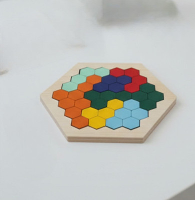 Esptronics Educational STEM DIY Hexagon Wooden Puzzle Toy Learning Game Kids Play(1 Pieces)