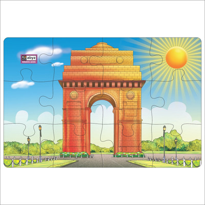 ABYZ India gate Jigsaw Puzzle for Kids of Age 3- Years and Up, 16 Pcs(16 Pieces)