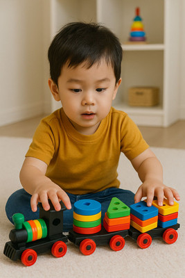 TheRichJD Geometric Train set.Education with play toys combo use product(1 Pieces)