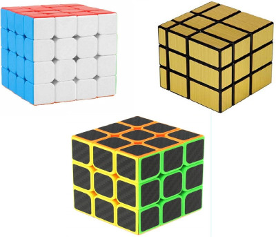 littlewish cube 4x4x4x4 and gold magic and silver mirror high speed cube combo pack of 3(3 Pieces)