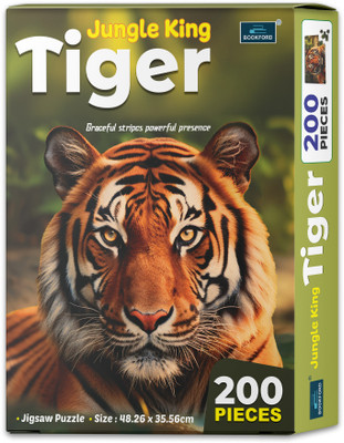 BOOKFORD Jungle King 'Tiger' Jigsaw Puzzle Game & Fun and Learning(200 Pieces)