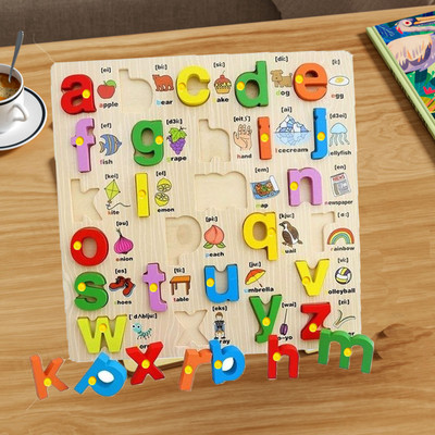 SHALAFI Montessori Small ABC Picture Alphabets Puzzle Learning Toys Alphabetic Board(27 Pieces)