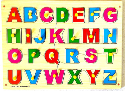 PETERS PENCE WOODEN UPPER ALPHABET PUZZLE BOARD FOR KIDS PRE PRIMARY EDUCATION(26 Pieces)