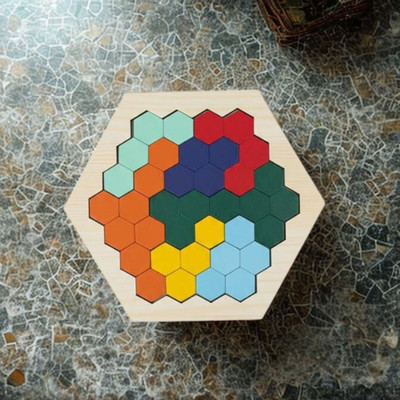 Esptronics DIY Educational Hexagon Wooden Puzzle Toy STEM Learning Game Smart Kids Toddlers(1 Pieces)