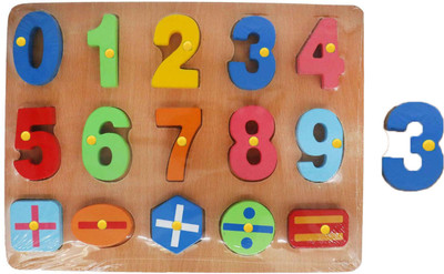 ARVANA Numbers Counting 0 to 9 Wooden Puzzle with Picture Learning Educational Board(1 Pieces)
