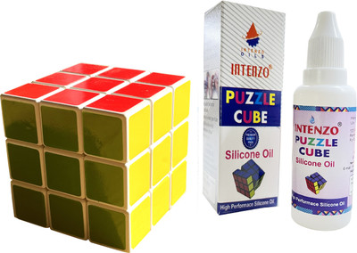 intenzo Sticker less Magic puzzles Cube 3x3x3 With 30 ml Toys Oil For High Speed(1 Pieces)