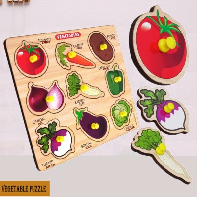 BUY SURETY Learning Toys Preschool Early Educational Development Vegetable Peg Puzzle Board(1 Pieces)