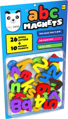 PLAY PANDA ABC Magnets Small Letters - Thick Magnets with Full Magnet Back(26 Pieces)