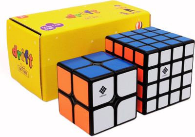 Cubelelo Drift 2x2 & 4x4 Cube (Black) Gift Box Puzzle(1 Pieces)